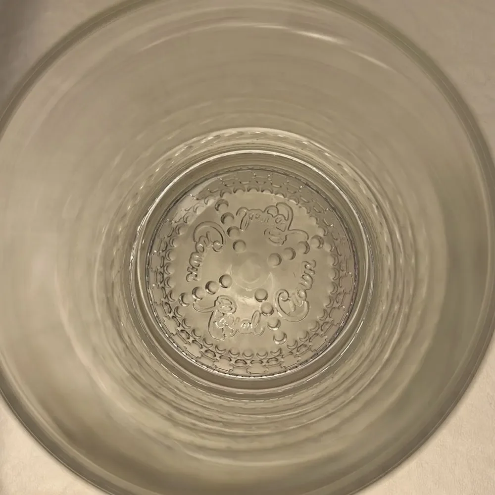 Crown Royal Rocks Glasses 8 Ounces Each 3 In Round 3 3/4!Tall Set Of 2 Stamped